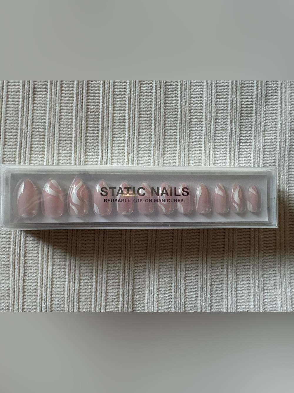 New Static Nails Reusable Press-On Nails Sway White Almond